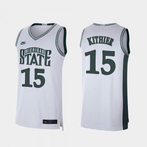 Michigan State University Thomas Kithier Jersey College #15 White Men Retro Limited College Basketball 581382-211