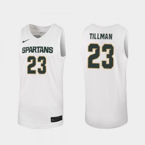 White 2019-20 College Basketball Replica For Men's Michigan State Xavier Tillman Jersey Stitch #23 910815-916