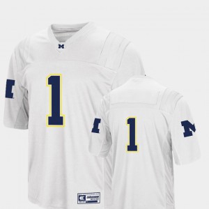 Michigan Wolverines Jersey Embroidery College Football #1 White Men's Colosseum 697748-913