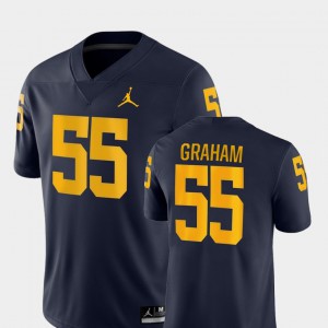 #55 College Football Game Stitch Navy University of Michigan Brandon Graham Jersey Men 289735-306