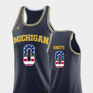 Navy Men USA Flag College Basketball Alumni #0 Michigan Wolverines Brent Hibbitts Jersey 842881-960