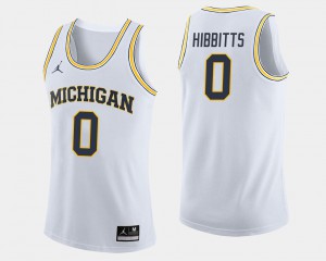 Men's College Basketball Michigan Wolverines Brent Hibbitts Jersey White #0 Official 923991-679