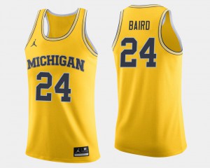 Michigan C.J. Baird Jersey College Basketball Maize #24 Mens College 607761-884