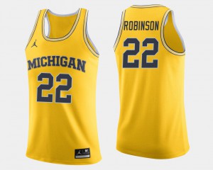 Maize #22 Michigan Wolverines Duncan Robinson Jersey Men's High School College Basketball 655279-877