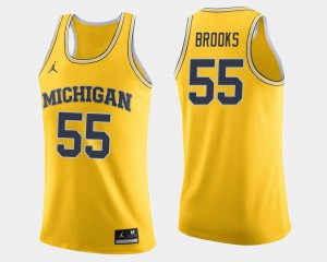 NCAA Men's Wolverines Eli Brooks Jersey College Basketball #55 Maize 468820-329
