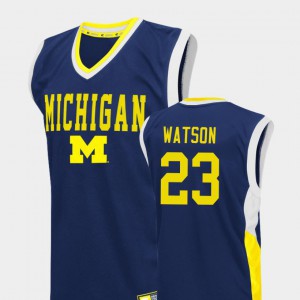#23 Fadeaway College Michigan Ibi Watson Jersey Men's Blue College Basketball 294653-302