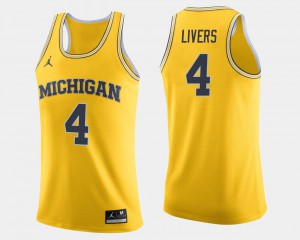 For Men College Maize College Basketball Wolverines Isaiah Livers Jersey #4 262280-590