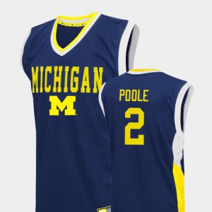 University of Michigan Jordan Poole Jersey #2 Fadeaway Alumni Men's Blue College Basketball 414657-542