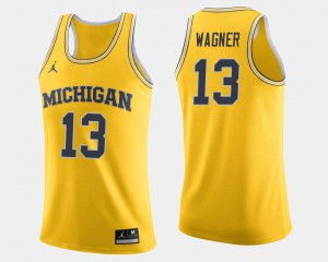 NCAA Wolverines Moritz Wagner Jersey Maize Men College Basketball #13 270957-306