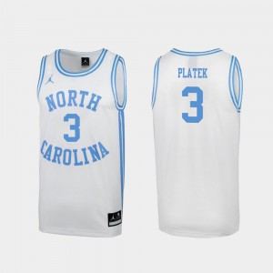 University Mens March Madness North Carolina Andrew Platek Jersey #3 White Special College Basketball 556509-384