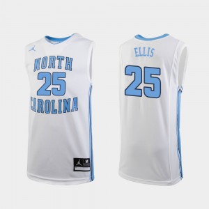 Stitched UNC Caleb Ellis Jersey #25 College Basketball For Men White Replica 800696-447