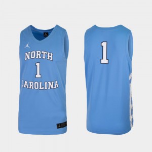 North Carolina Tar Heels Jersey #1 University Replica College Basketball Men's Carolina Blue 238857-600