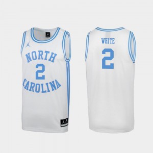 #2 Special College Basketball Stitched White UNC Tar Heels Coby White Jersey Men March Madness 482978-399