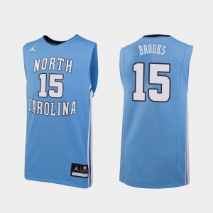 North Carolina Garrison Brooks Jersey Official College Basketball Carolina Blue #15 For Men's Replica 364742-164