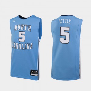 College Basketball UNC Tar Heels Nassir Little Jersey Mens Replica High School Carolina Blue #5 820859-973
