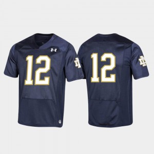 For Men ND Jersey Embroidery #12 Navy Premier Football 837500-974