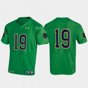 For Men's Kelly Green #19 University of Notre Dame Jersey Player Replica 889590-241