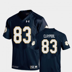 Men University of Notre Dame Chase Claypool Jersey Replica Embroidery Navy College Football #83 650726-677