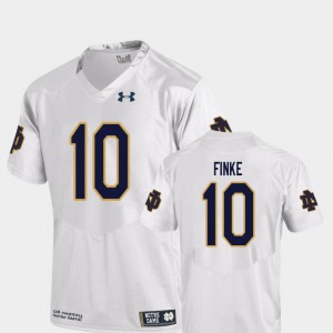 Men's College Football #10 University of Notre Dame Chris Finke Jersey Replica Official White 990643-472