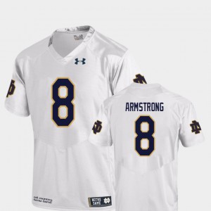 White Replica Mens College Football NCAA Notre Dame Fighting Irish Jafar Armstrong Jersey #8 308774-748