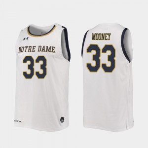 #33 Replica High School University of Notre Dame John Mooney Jersey Mens White 2019-20 College Basketball 784629-148