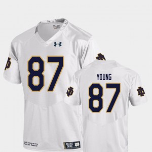 For Men Fighting Irish Michael Young Jersey White #87 College Football NCAA Replica 810086-421