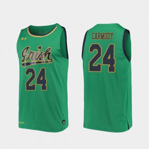 Stitch Replica #24 2019-20 College Basketball UND Robby Carmody Jersey Kelly Green Men's 523365-843