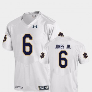 College Football #6 UND Tony Jones Jr. Jersey Men Replica White Stitched 975469-756