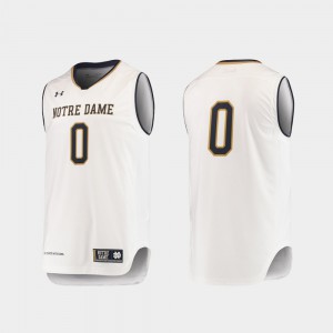 College Basketball #0 Embroidery White Men's Replica University of Notre Dame Jersey 242659-228