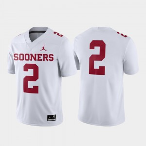 #2 College Football Stitch Sooners Jersey Men's White Game 660335-806