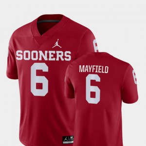 Game College Football OU Sooners Baker Mayfield Jersey Mens Player Crimson #6 524539-712