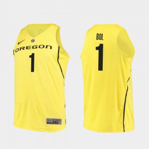 Stitch Oregon Bol Bol Jersey Men's College Basketball Yellow Authentic #1 134961-996