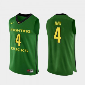 Official Apple Green Authentic College Basketball University of Oregon Ehab Amin Jersey #4 Men 648946-454
