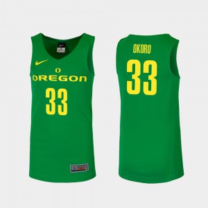 Men's UO Francis Okoro Jersey #33 Replica Green College Basketball Player 749408-999