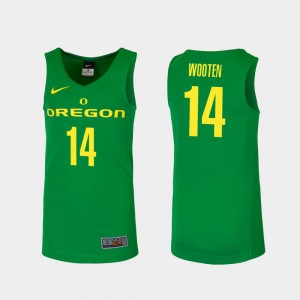 Green #14 For Men's Ducks Kenny Wooten Jersey Stitched Replica College Basketball 646530-884
