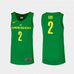 University Replica University of Oregon Louis King Jersey College Basketball Green #2 For Men 784490-564