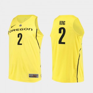College Basketball For Men's Yellow Ducks Louis King Jersey High School #2 Authentic 237993-581