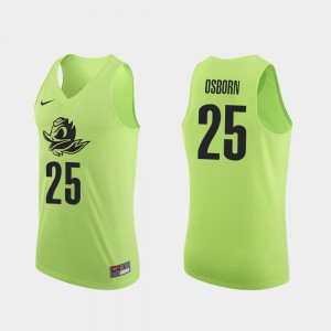 Alumni College Basketball Oregon Duck Luke Osborn Jersey #25 Apple Green Men's Authentic 948234-313