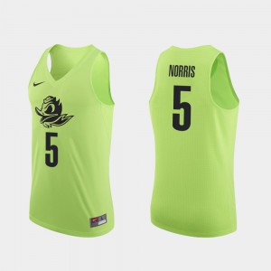 Mens Authentic Apple Green UO Miles Norris Jersey #5 College Basketball Official 880448-879