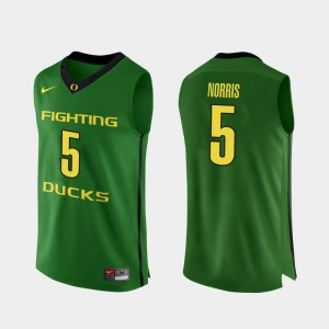 Authentic Apple Green Stitched Men's Oregon Miles Norris Jersey College Basketball #5 703372-367