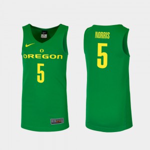 Replica Oregon Miles Norris Jersey #5 High School Mens Green College Basketball 642505-112