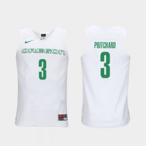 Stitched Elite Authentic Performance College Basketball #3 Authentic Performace Ducks Payton Pritchard Jersey White For Men 567874-971