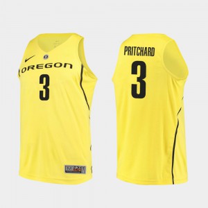 For Men University of Oregon Payton Pritchard Jersey Yellow Alumni Authentic College Basketball #3 462558-130