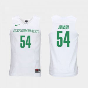 Elite Authentic Performance College Basketball Authentic Performace Men's Ducks Will Johnson Jersey #54 White College 485974-320