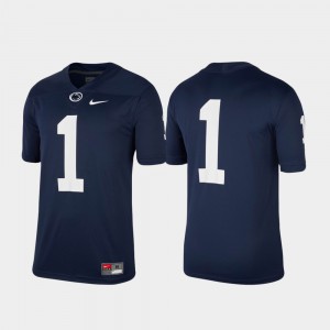 Men #1 Game Stitched Penn State Nittany Lions Jersey Navy 208253-511