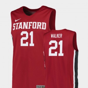 Mens Stanford University Cameron Walker Jersey Replica Official #21 Red College Basketball 591274-735