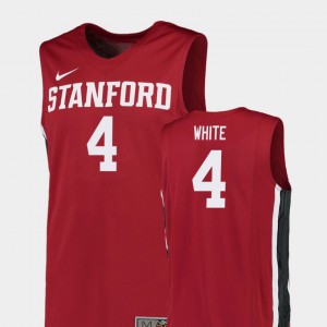 Mens Stanford Cardinal Isaac White Jersey Replica #4 College Basketball Red Stitched 282523-243