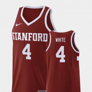 #4 NCAA College Basketball Replica Wine For Men Stanford Isaac White Jersey 130125-412