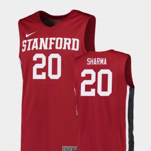 Red Men Replica Stitch #20 College Basketball Cardinal Josh Sharma Jersey 344066-408