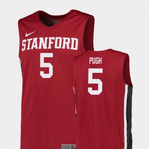 Red Stanford Kodye Pugh Jersey Replica #5 Men's University College Basketball 549877-472